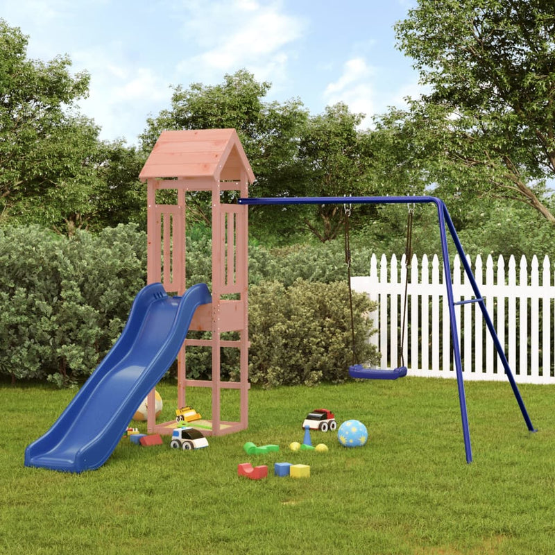 Adventure Play Tower with Swing Set and Slide - Douglas Wood