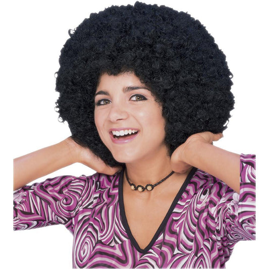 Adult costume accessory | One-size curly black afro wig adds fun flair to kids playtime.