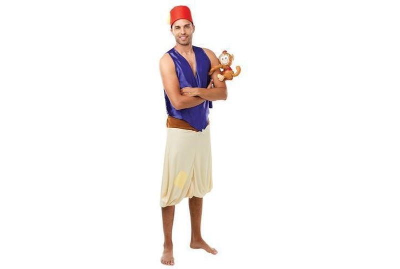 Disney Aladdin adult costume set with Abu inflatable - perfect for kids pretend play.