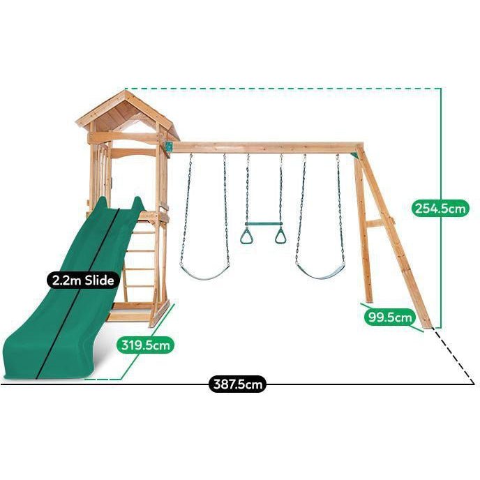 Albert Park Swing Set with Slide Green Measurements