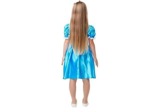 Girls Disney Alice in Wonderland costume, featuring classic dress for imaginative play at home.