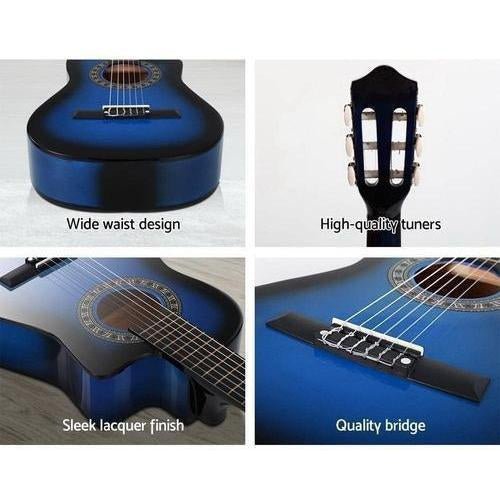Alpha 34 Inch Acoustic Guitar 1/2 Size Blue