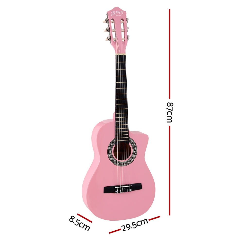 Pink Classiacl Instruments Shop Alpha 34 Inch Classical Guitar Pink β Kids Mega Mart