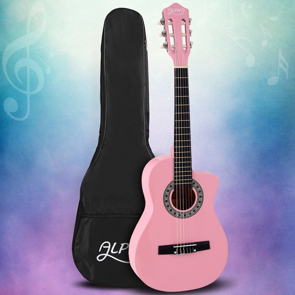 Alpha 34 Inch Classical Guitar Pink with bag