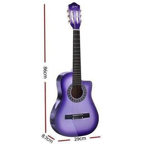 Alpha 34 Inch Guitar Acoustic 1/2 Size  Purple