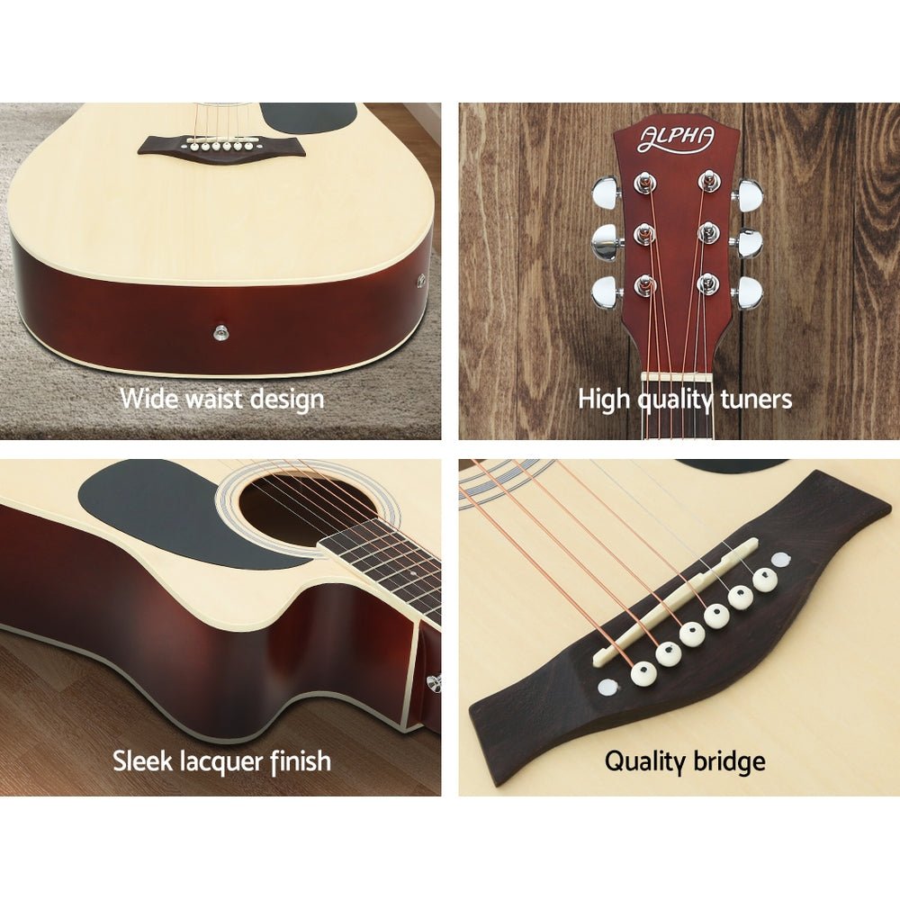 Alpha 41 Inch Electric Acoustic Guitar Natural