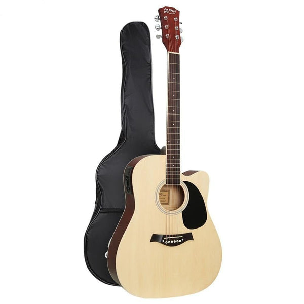Alpha 41 Inch Electric Acoustic Guitar Wooden Classical EQ With Pickup Bass Natural | Kids Mega Mart | Shop Now!