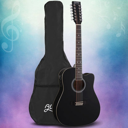 Alpha 42-Inch 12-String Acoustic Guitar with Electric Output Jack for Kids Musical Exploration