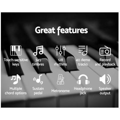 ALPHA 61-Key Electronic Digital Piano Keyboard Black Great Features