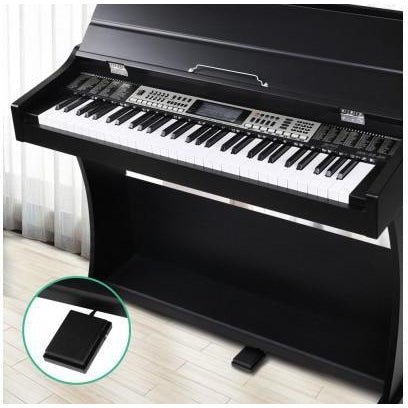 ALPHA 61-Key Electronic Digital Piano Keyboard Black with Pedal
