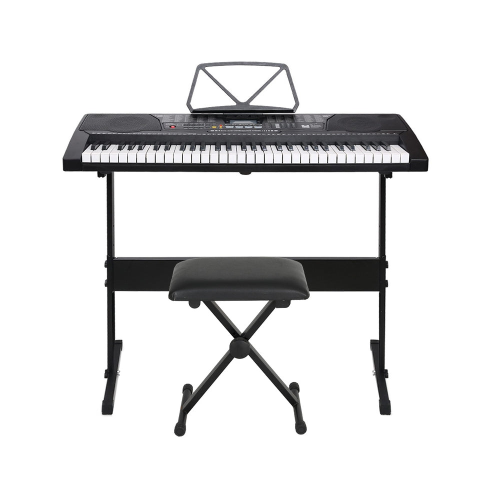 Alpha 61 Keys Electronic Piano Keyboard Digital Electric w/ Stand Stool Lighted - Kids Mega Mart