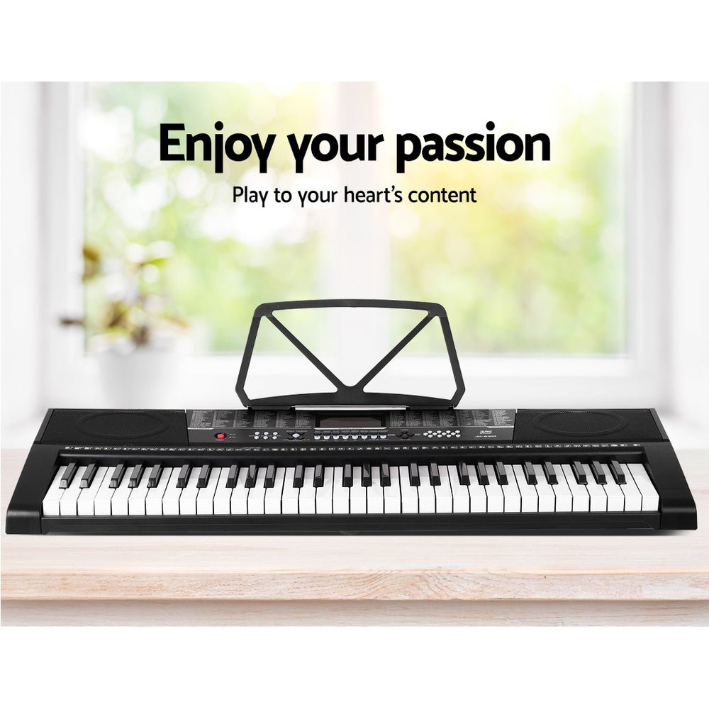 Alpha 61 Keys Electronic Piano Keyboard Digital Electric w/ Stand Stool Speaker - Kids Mega Mart