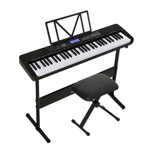 Alpha 61 Keys Electronic Piano Keyboard Digital Electric w/ Stand Stool Touch - Kids Mega Mart