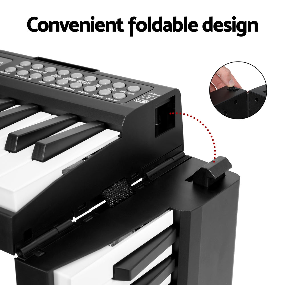 Alpha 61 Keys Foldable Electronic Piano Keyboard Digital Electric w/ Carry Bag - Kids Mega Mart