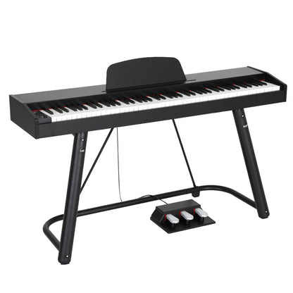 Alpha 88-key digital piano with stand and accessories, perfect for kids home practice.