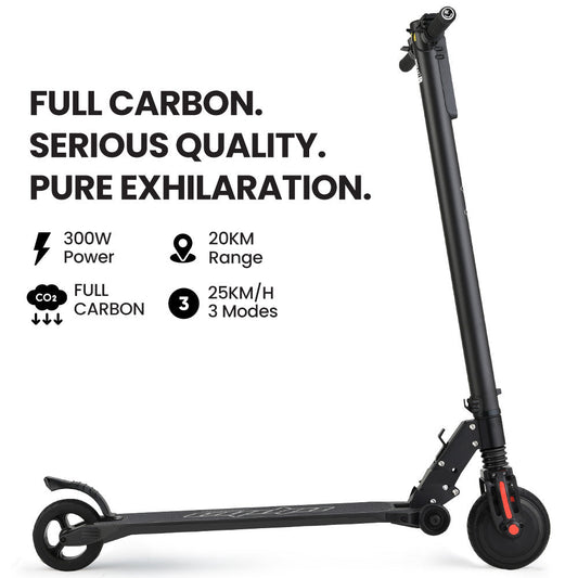 Black/red electric scooter with 250W power and 10Ah battery for teens/adults, ideal for home.