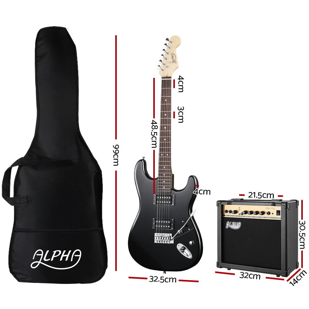 Alpha Electric Guitar and AMP Black Bag