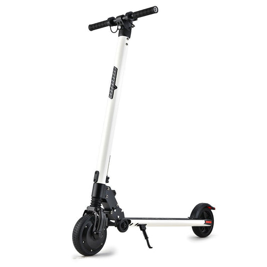 Alpha Peak 300W 10Ah Electric Scooter in White - Ideal for young riders at home.
