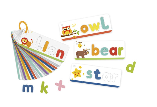 Colorful alphabet flashcard puzzle for fun and educational play, perfect for childrens learning.