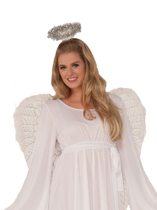 Ladies Angel Costume | White dress and halo for kids role play at home.