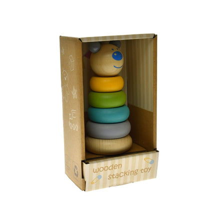 Colorful bear-themed stacking blocks for fun and educational playtime at home.