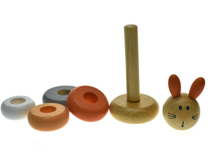 Colorful rabbit-themed animal stacking blocks for interactive learning and play at home.