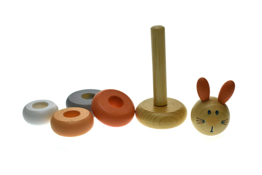 Colorful rabbit-themed animal stacking blocks for interactive learning and play at home.