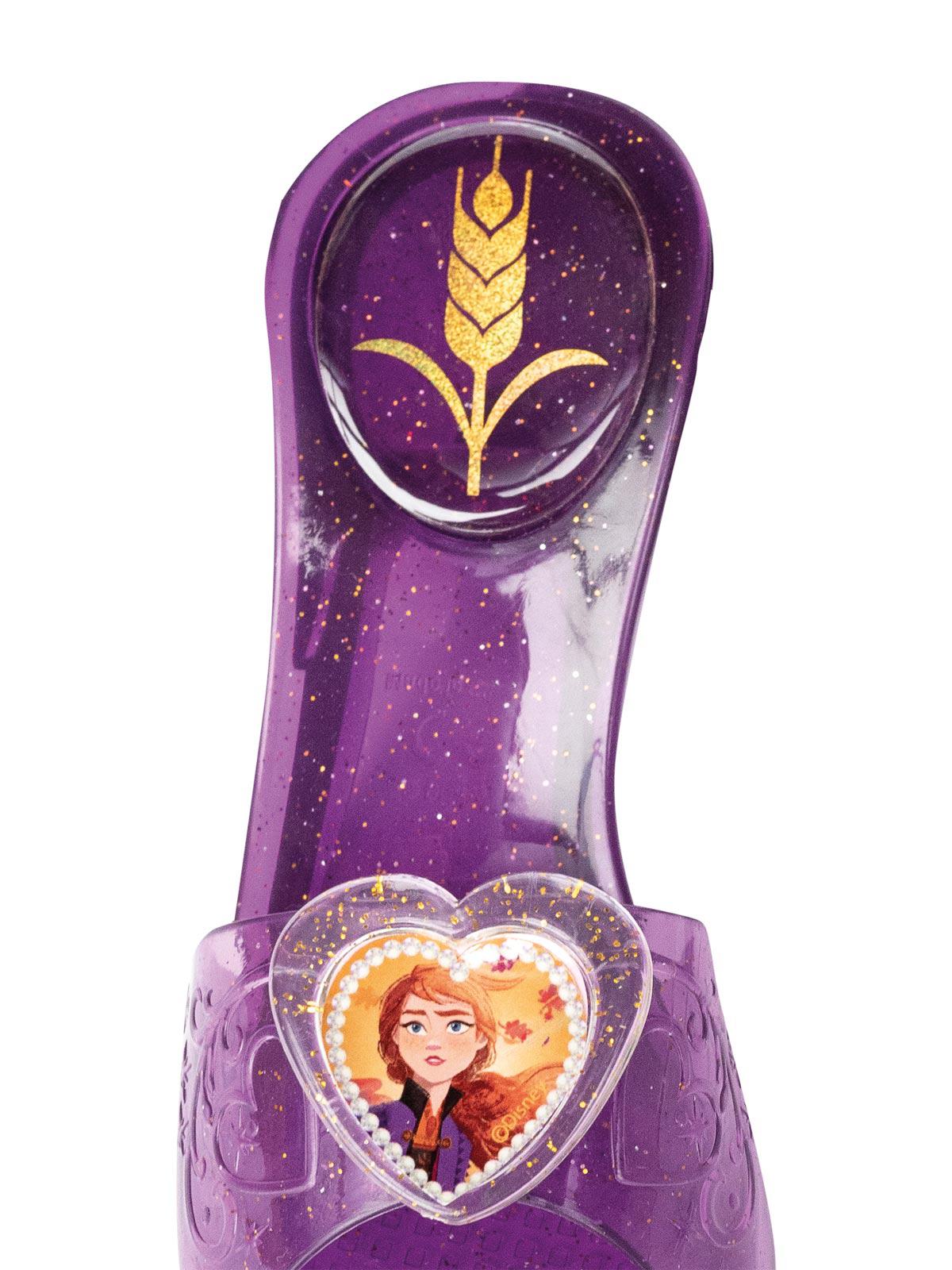 Anna Frozen 2 Disney Purple Glitter Jelly Shoes for Kids, sparkly and playful footwear.