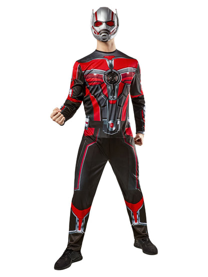 Ant Man Quantumania costume with mask, perfect for kids superhero dress-up at home.