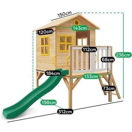 Shop Archie Cubby House with Green Slide: Where Fun Meets Imagination