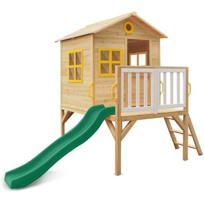 Archie Cubby House with Green Slide: Adventure Awaits in Your Backyard