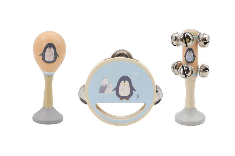 Arctic Rhythms Penguin Wooden Instrument Set for Kids - Kids Mega Mart