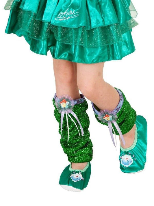 Disney Ariel Little Mermaid child leg warmers with pendant, perfect for dress-up play at home.