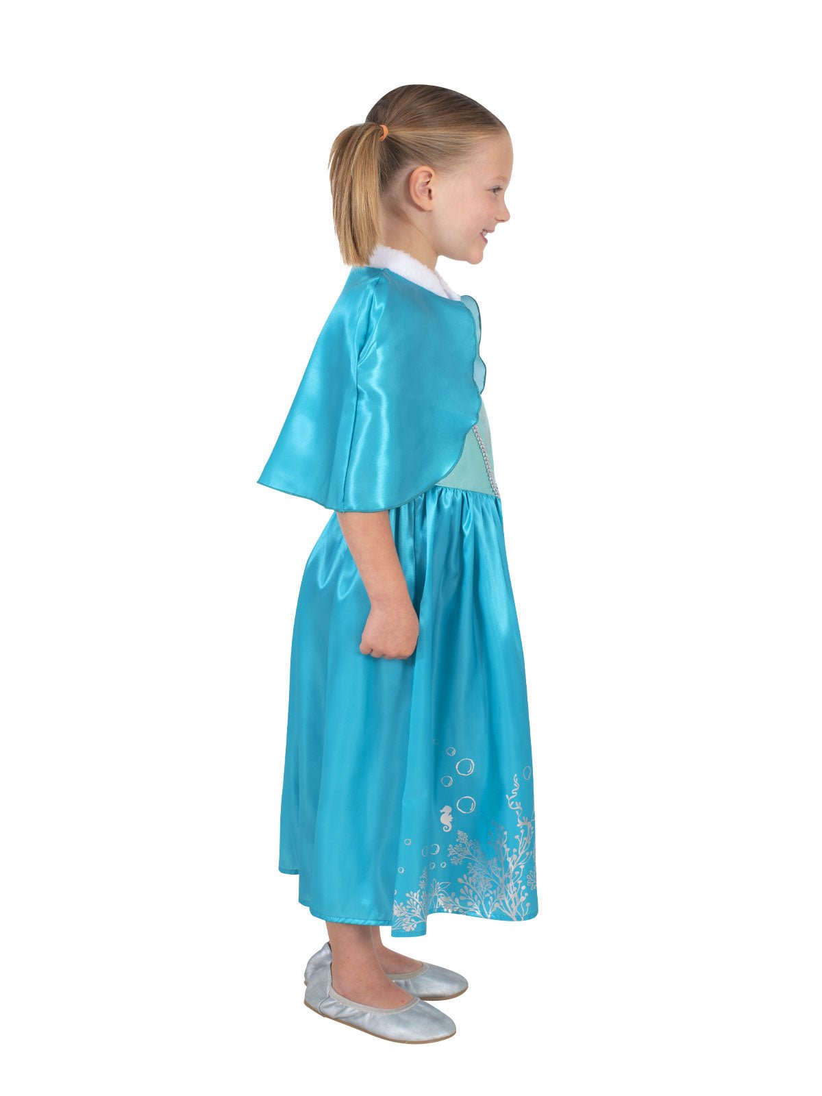 Side view Kids Ariel Deluxe Winter Cloak Dress