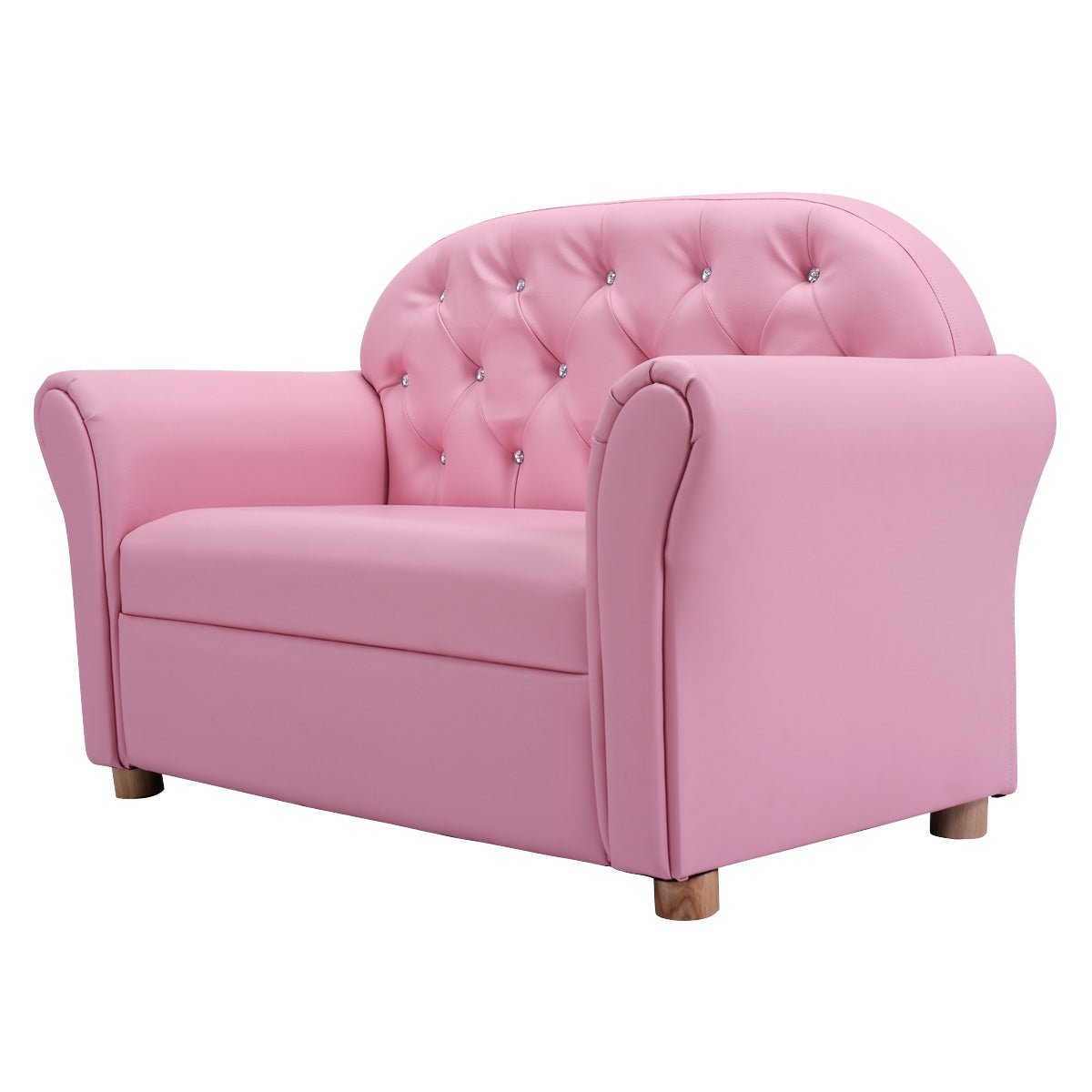 Children's Armrest Sofa Chair: PVC Leather, Plush Seating for Kids