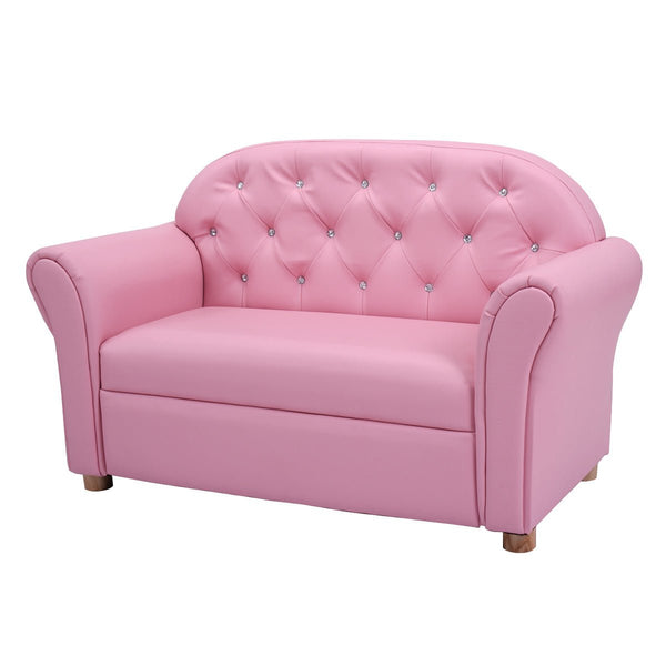 Kids Armrest Sofa Chair: PVC Leather, Comfy Seat for Children's Comfort