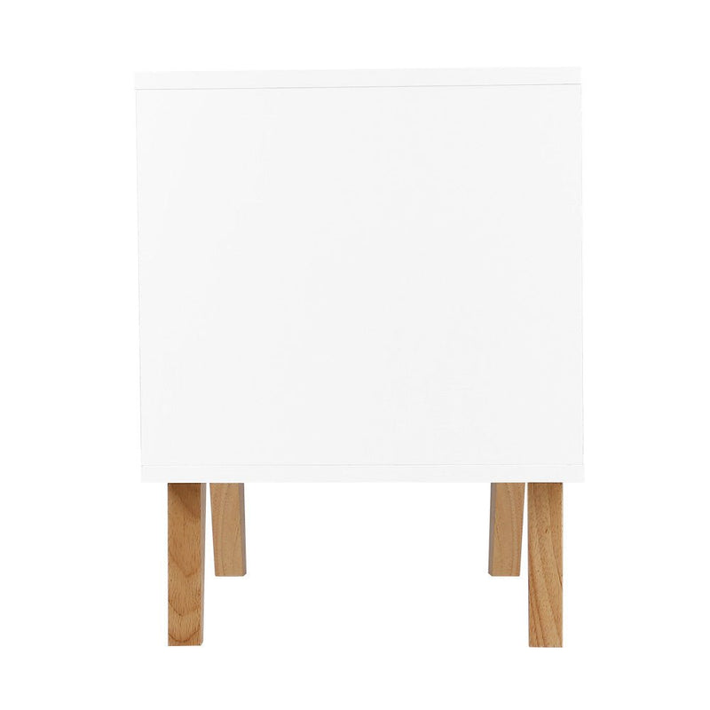 Artiss 2 Drawer Wooden Bedside Tables White