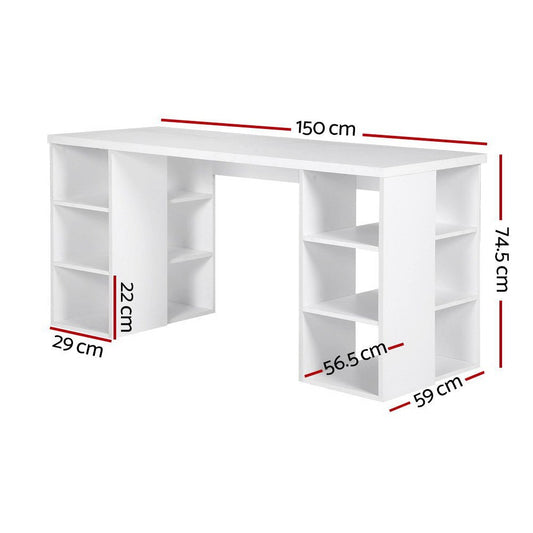 Artiss White Childrens Computer Desk with 3 Levels and Storage Shelves, ideal for home study