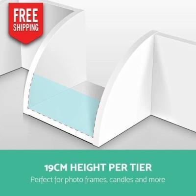 Artiss 5 Tier White Corner Wall Shelf for kids bedroom organization and decor.