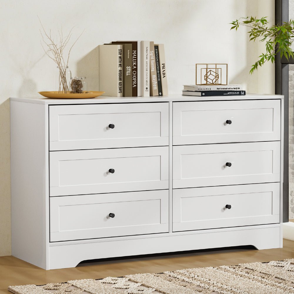 Artiss 6 Chest of Drawers Cabinet Dresser Table Tallboy Storage Bedroom White