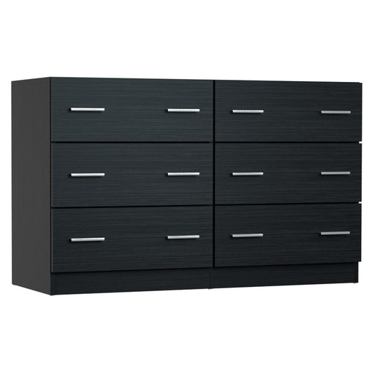 Artiss lowboy dresser in black for childrens storage with 6 spacious drawers.