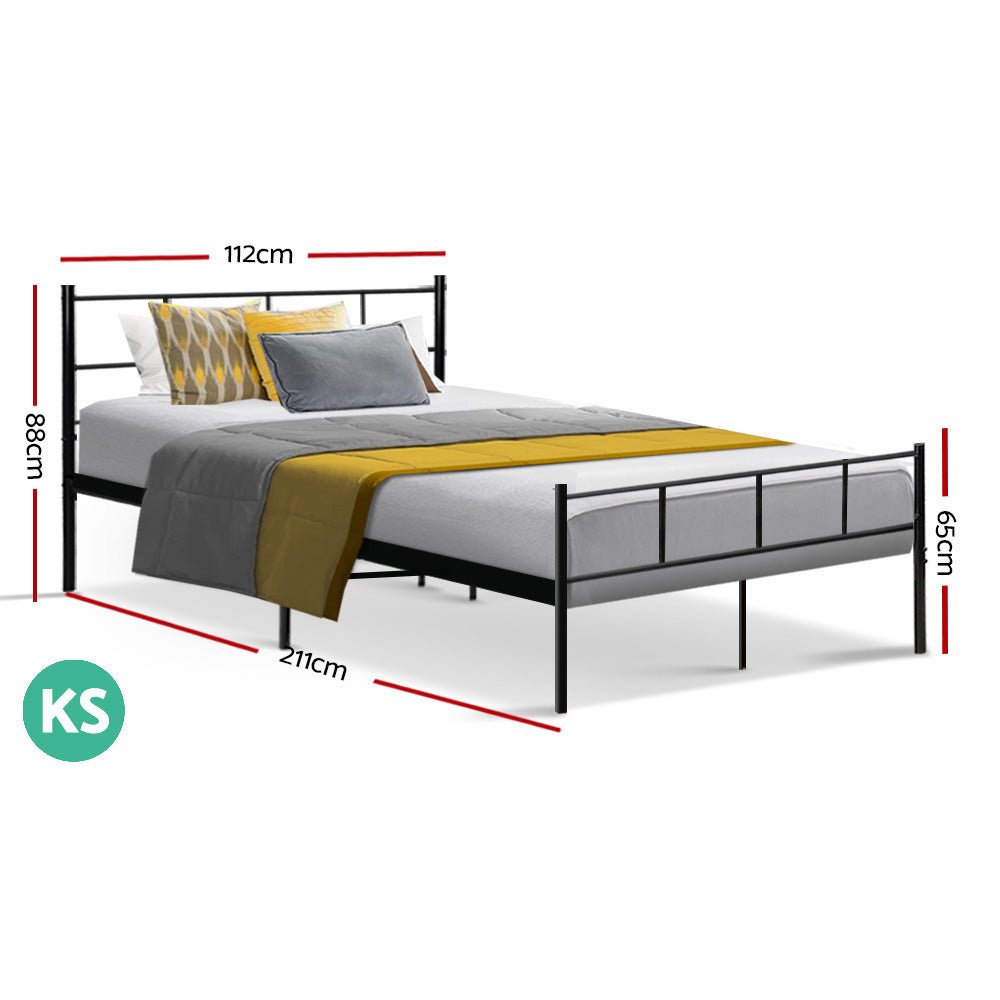 Artiss Bed Frame King Single Metal Bed Frames SOL - Kids Mega Mart