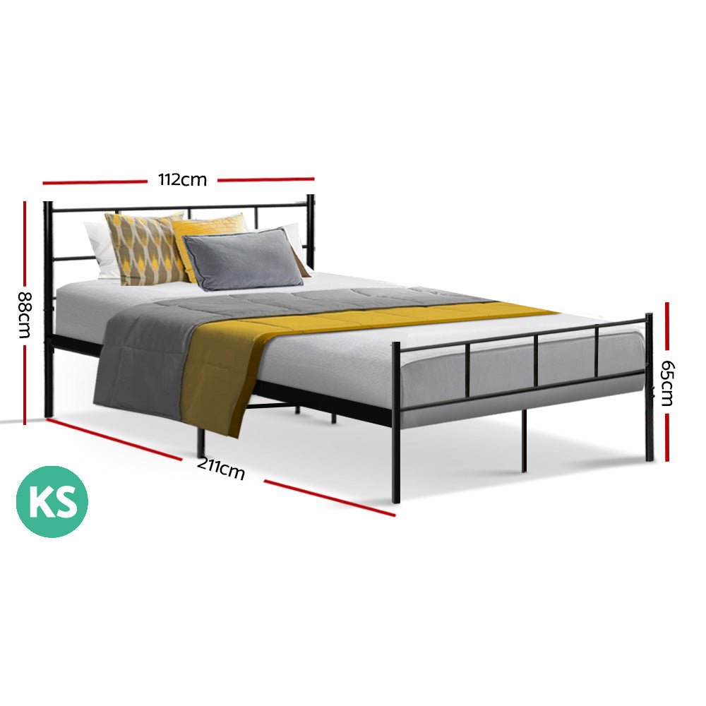 Artiss King Single Metal Bed Frame, perfect for kids rooms, stylish and durable.