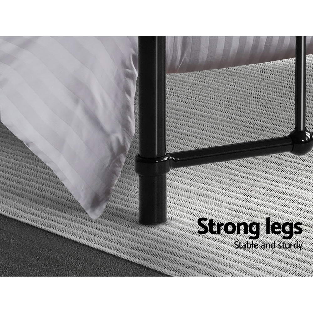 Artiss Leo King Single Black Bed Frame | Stylish metal frame designed for childrenâ€™s bedrooms.