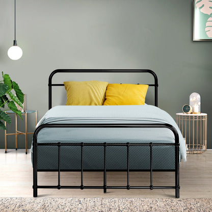 Artiss Leo King Single Black Metal Bed Frame | Durable, stylish, perfect for kids bedroom.