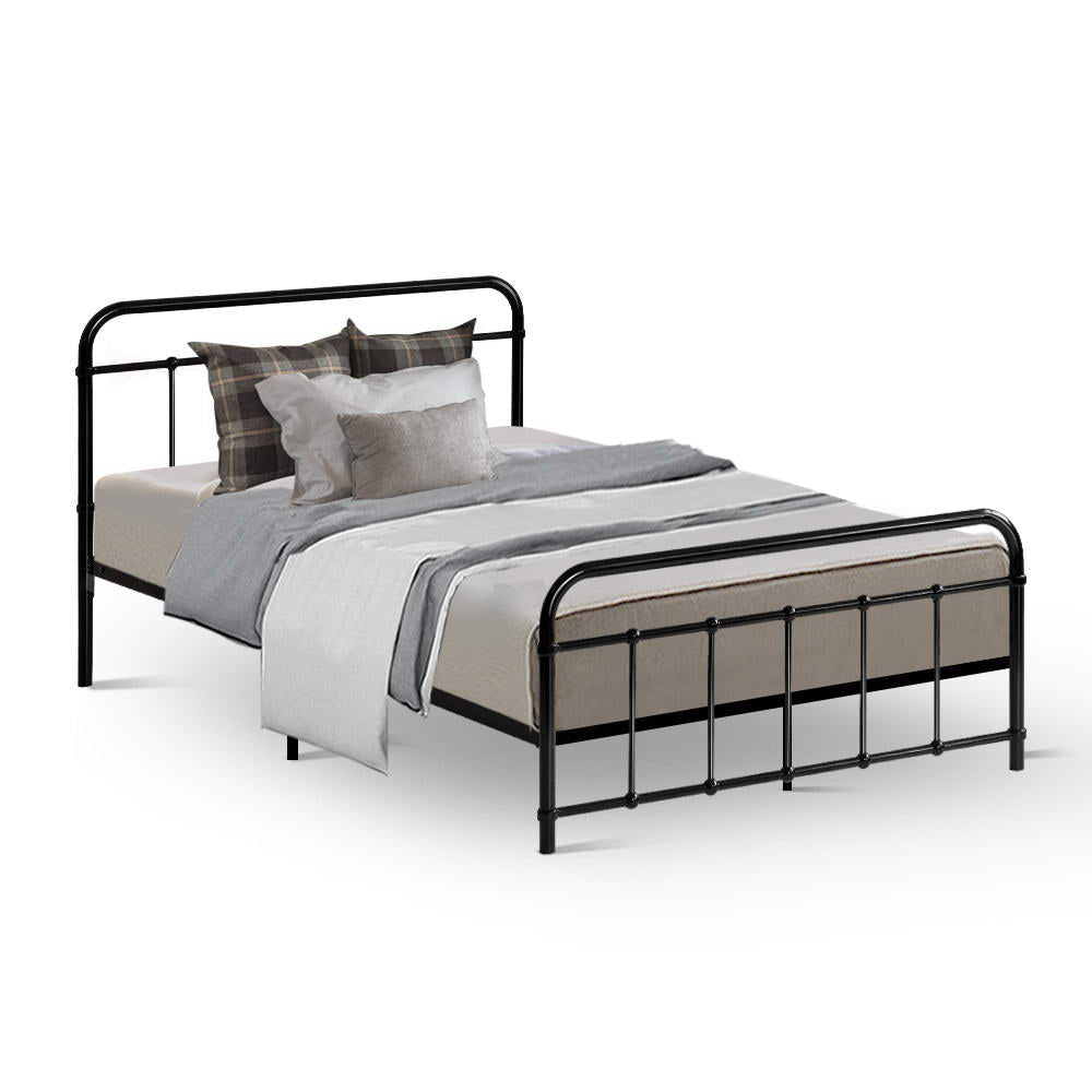 Artiss Metal Bed Frame Leo - King Single Black, ideal bedroom furniture for kids.