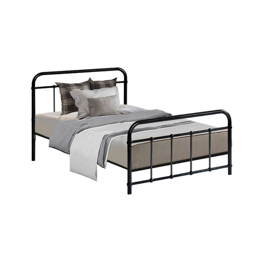 Leo Artiss single black metal bed frame with a sleek design for childrens bedrooms.