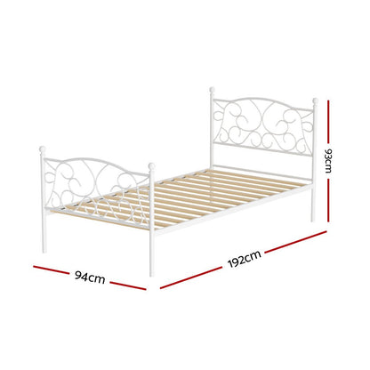 Artiss single size metal bed frame, GROA - sturdy and stylish for kids bedrooms.