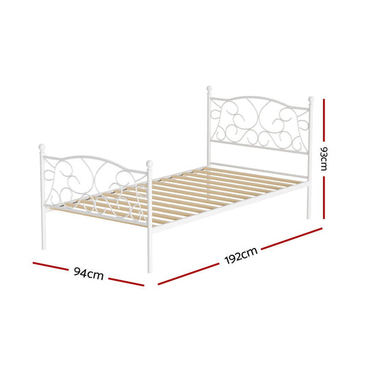 Artiss single size metal bed frame, GROA - sturdy and stylish for kids bedrooms.