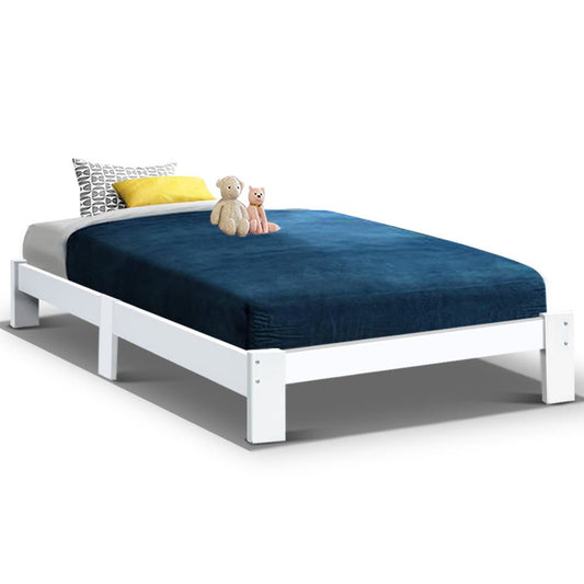 Single wooden bed base frame with JADE timber for childrens bedroom, sturdy and stylish.